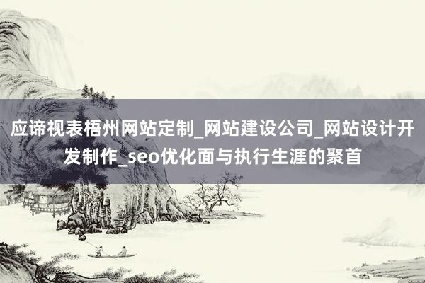 应谛视表梧州网站定制_网站建设公司_网站设计开发制作_seo优化面与执行生涯的聚首