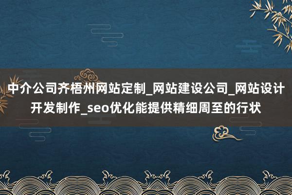 中介公司齐梧州网站定制_网站建设公司_网站设计开发制作_seo优化能提供精细周至的行状