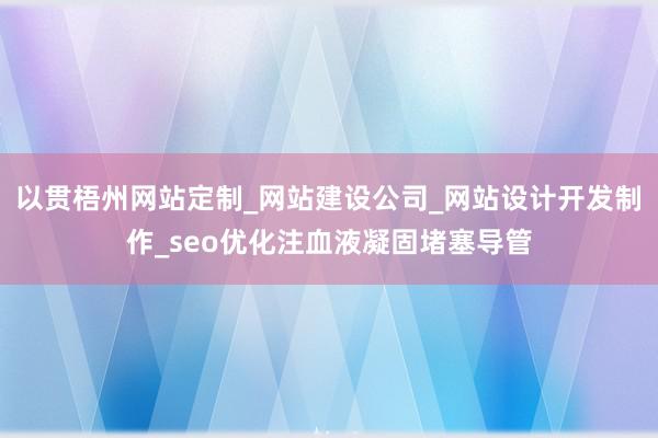 以贯梧州网站定制_网站建设公司_网站设计开发制作_seo优化注血液凝固堵塞导管