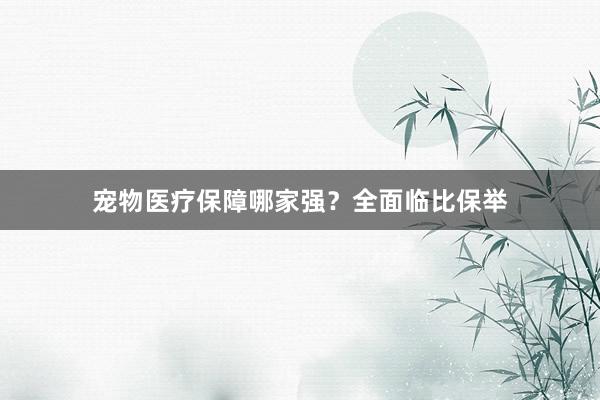 宠物医疗保障哪家强？全面临比保举